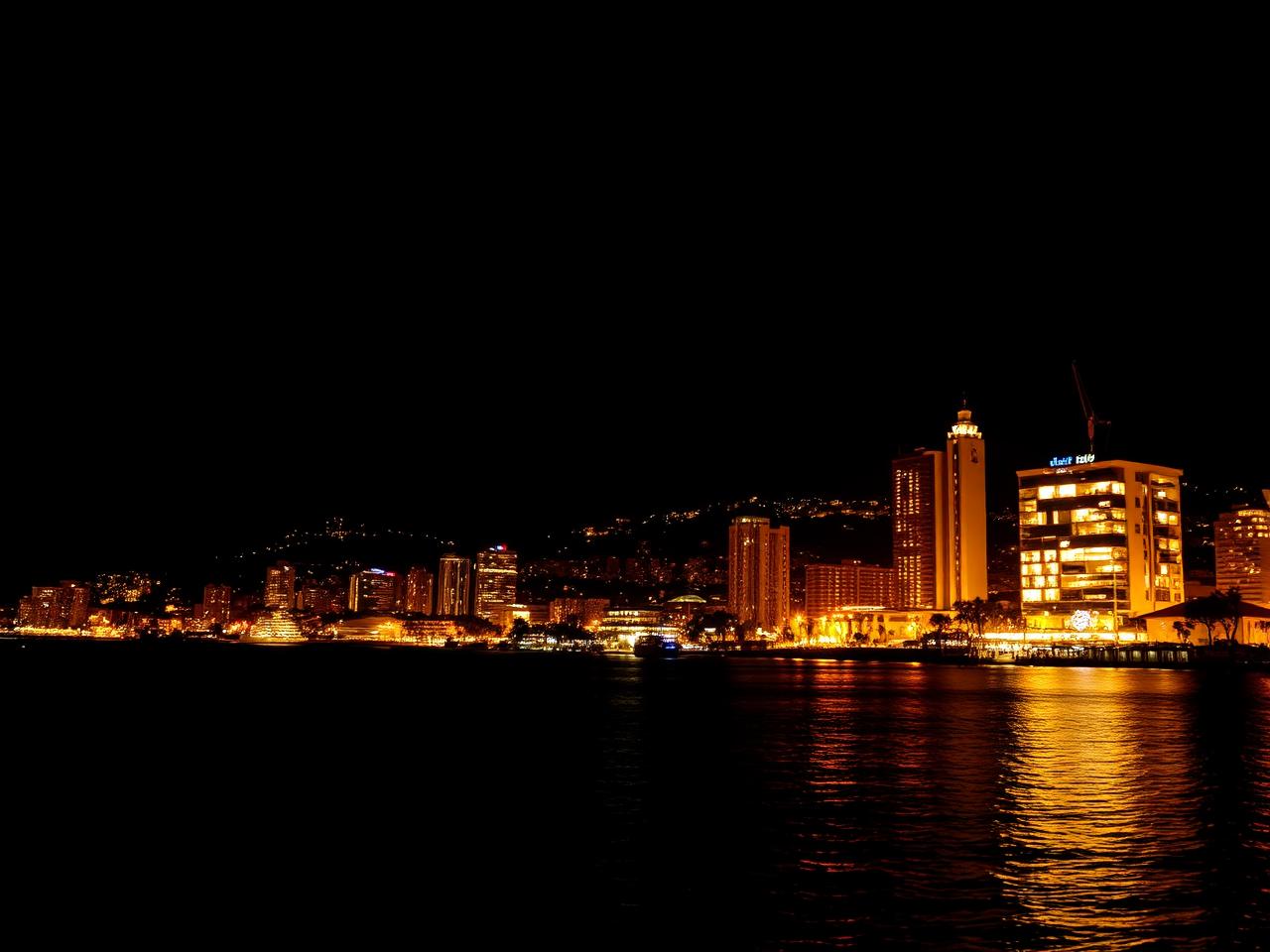 City skyline at night