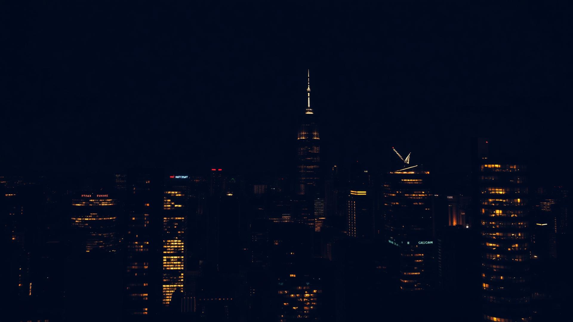 City skyline at night